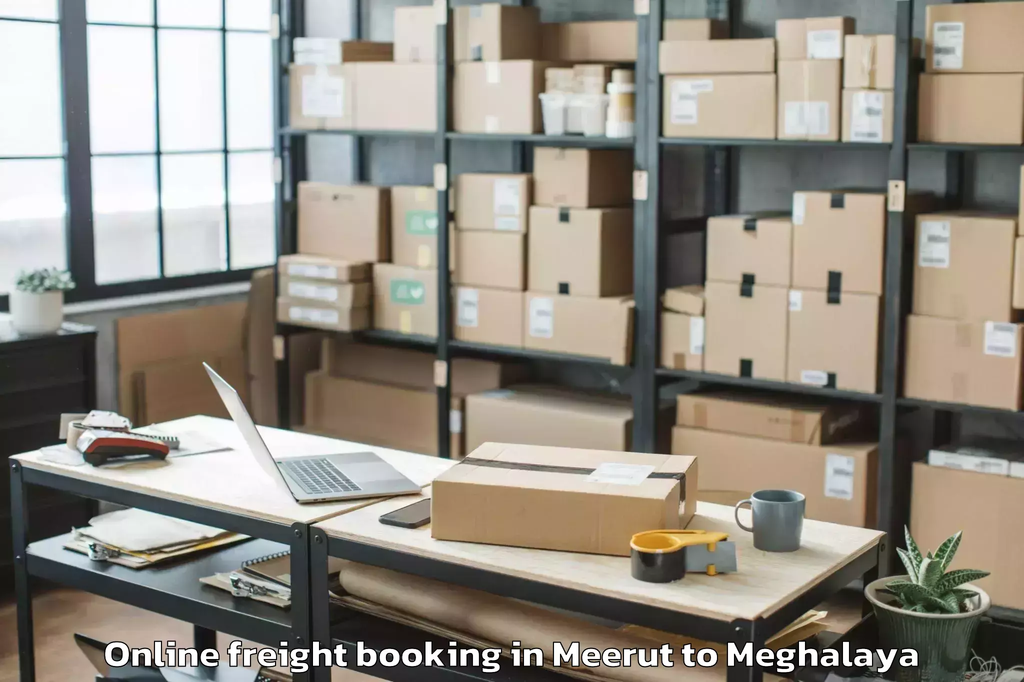 Hassle-Free Meerut to Laskein Online Freight Booking